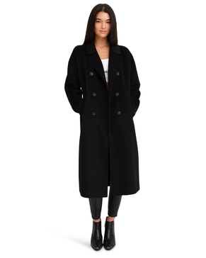 boss girl double-breasted wool coat - black