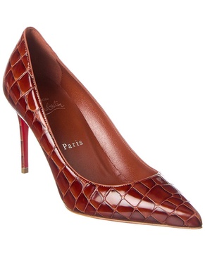 Christian Louboutin Kate 85 Alligator-Embossed Leather Pump