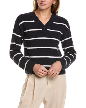 striped drop-shoulder pullover