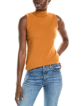 mock neck cashmere tank