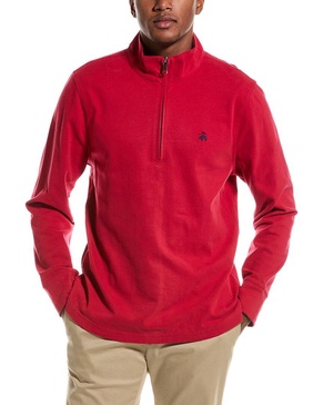 sueded mock pullover