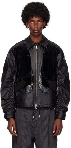 Black Bientain Zip-Up Jacket