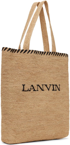 Beige Lanvin Raffia Tote