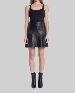 leather mini skirt in black