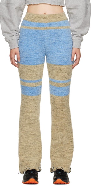 Khaki & Blue Senya Color Block Lounge Pants