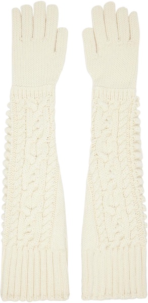 Off-White Cable Knit Gloves