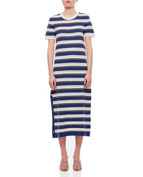 Barrie Striped Short-Sleeve Dress