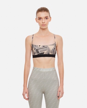 Memphis Bralette With Futuristic Print