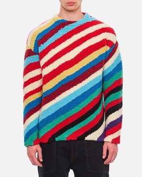 Bottega Veneta Men Loopy Knit Striped Sweater