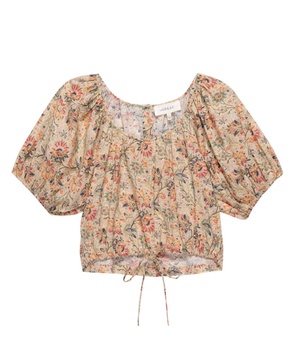 women's provence top in peach paisley floral