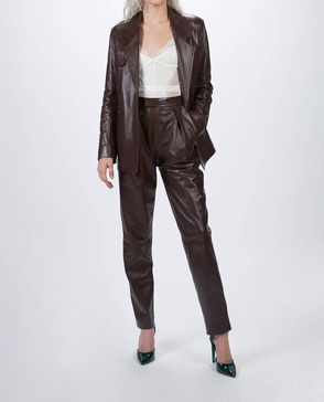 suit leather jacket in plum