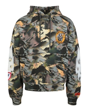 camouflage flaming sleeve hoodie