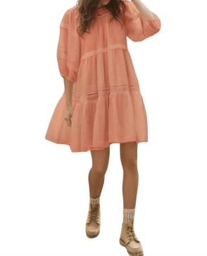 short nightingale dress in peach