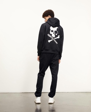 black sweatshirt with striking skull motif