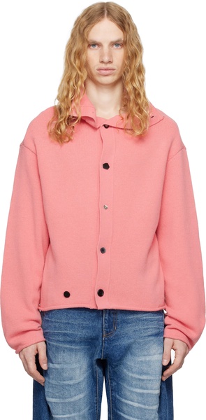 Pink Mock Neck Cardigan