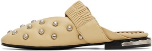 Beige Studded Slippers