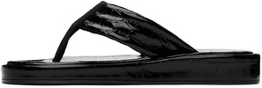 Black Branded Flip Flops