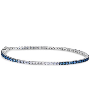 Ombré® Denim Ombré (2-7/8 ct. t.w.) & White Sapphire (1/6 ct. t.w.) Tennis Bracelet in 14k White Gold