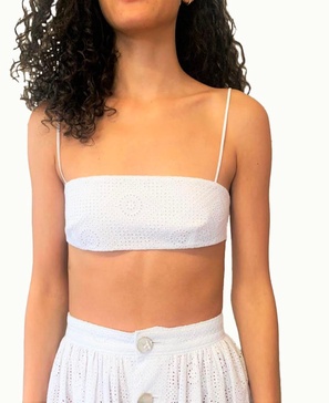 bandeau in cotton eyelet