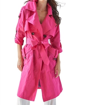 raphael trench coat in fuchsia