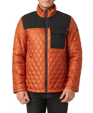 Vince Camuto Men's Quilted Mix Media Jacket