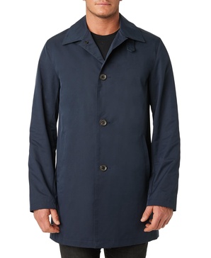 Vince Camuto Mens Solid Long Sleeve Trench Coat