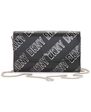 DKNY Women's Casual Phoenix Chain Classic Wallet, BLK/WHT, One Size