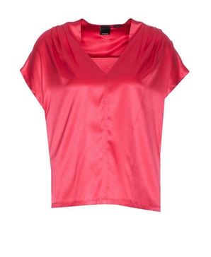 Pinko V-Neck Stretch Satin Blouse