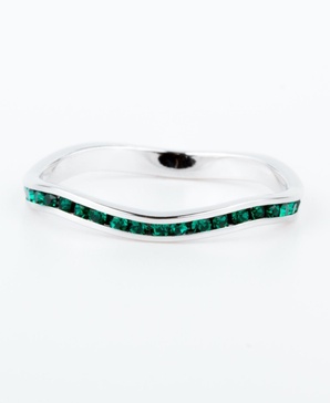 Crystal Birthstone Stackable ring in Sterling Silver