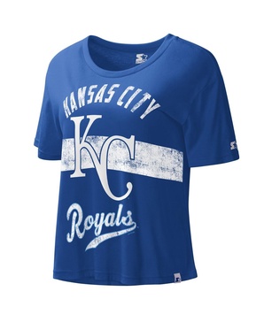 Women's Royal Kansas City Royals Record Setter Crop Top