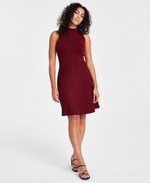 Women's Milano Mock-Neck Sleeveless Sweater Dress, Created for Macy’s 