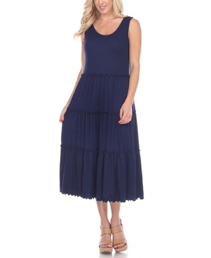 Women's Scoop Neck Tiered Midi Dress