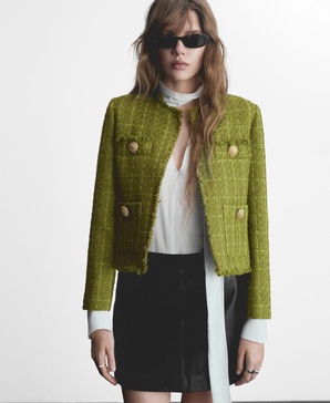 Women's Jewel Buttons Tweed Jacket