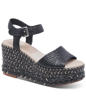 Women's Tiago Raffia Ankle-Strap Espadrille Platform Wedge Sandals