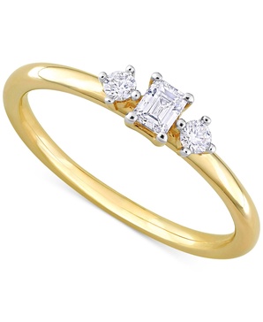 Emerald-Cut Diamond 3-Stone Engagement Ring (1/4 ct. t.w.) in 14k Gold