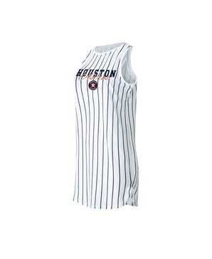 Women's White Houston Astros Reel Pinstripe Knit Sleeveless Nightshirt