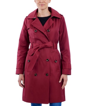 Women's Double-Breasted Hooded Trench Coat, Created for Macy's