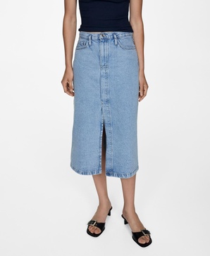 Women's Slit Denim Skirt