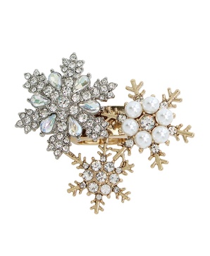 Faux Stone Snowflake Cluster Cocktail Ring