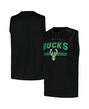 Men's Black Milwaukee Bucks Birdseye Muscle Tank Top