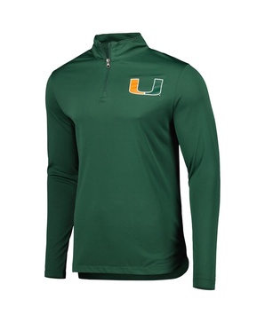 Men's Green Miami Hurricanes Tough Minded Quarter-Zip Top