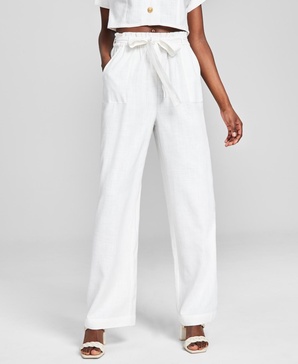 Women's Linen Blend Paperbag Pants