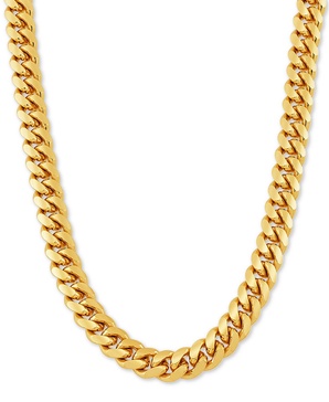 Cuban Link 26" Chain Necklace in 18k Gold-Plated Sterling Silver or Sterling Silver