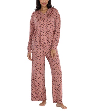 Women's 2-Pc. Henley French Terry Pajamas Set