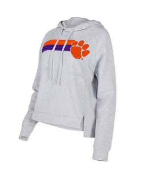 Women's Gray Clemson Tigers Cedar Tri-Blend Raglan Pullover Hoodie