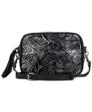 Josie Small Rectangle Bark Leaves Leather Crossbody, Created for Macy's 