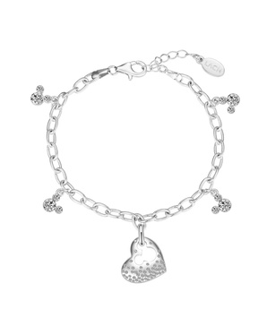 Crystal Mickey Mouse Heart Charm Bracelet