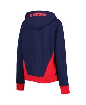 Women's Navy Columbus Blue Jackets Wishbone Half-Zip Hoodie