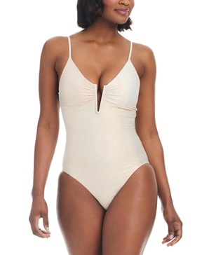 Women's V-Wire Plunge-Neck One-Piece Swimsuit, Created for Macy's