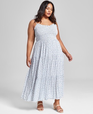 Plus Size Smocked Maxi Dress, Created for Macy's 